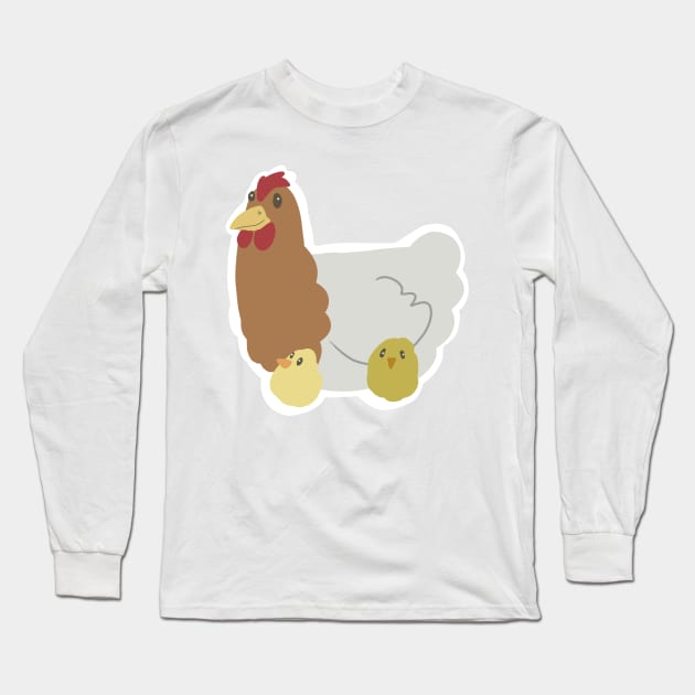 Chickens Drawn Badly Long Sleeve T-Shirt by Xetalo